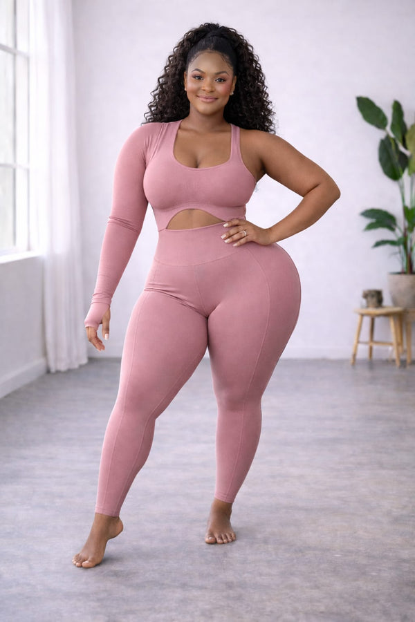 Blush Asymmetry Sculpt Bodysuit - Pre-Order